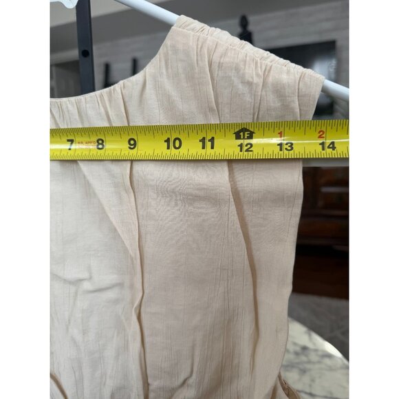 Abercrombie & Fitch Cream Crinkle Textured Plunge Set Top Womens Size S - Picture 4 of 7